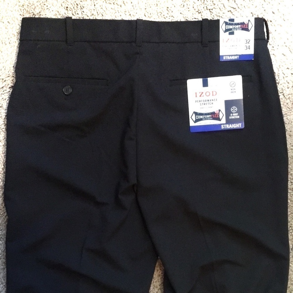 New-izod Performance Stretch Straight Dress Pants - Picture 4 of 7
